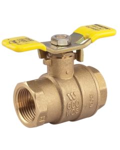 1" LFFBV-3C-TH Threaded 2-Piece Full Port Ball Valve w/ T-Handle (Lead Free)