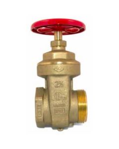 2-1/2" FNPT X MNST Gate Valve (Rough Brass)