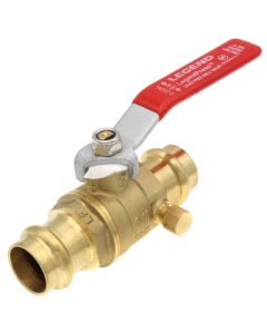 P-202NL 3/4" Press Forged Brass Full Port Ball Valve w/ Drain (Lead Free)