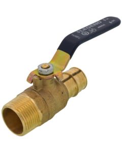 T-1960MNL 1" MNPT x PEX DZR Forged Brass Cold Expansion PEX Ball Valve (Lead Free)