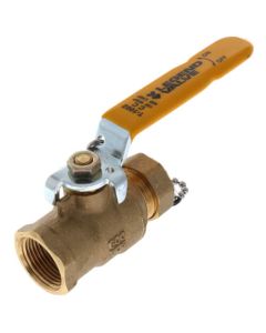 T1002CC 3/4" Forged Brass Full Port Ball Valve w/ Cap & Chain