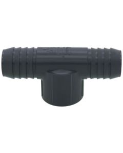 1-1/4" Barbed PVC Tee (Insert x Insert x FIPT)