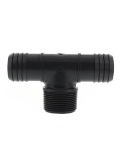 1-1/4" Barbed PVC Tee (Insert x Insert x MIPT)