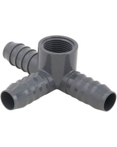 3/4" x 3/4" PVC Barbed Insert Side Outlet Tee (Insert x FIPT)