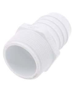 1-1/2" White PVC Barbed Insert Male Adapter (MIPT x Insert)