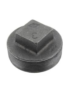 3" Black Solid Plug