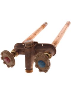 Model 22 10", 1/2" PEX Crimp Inlet Hot & Cold Anti-Siphon Wall Faucet w/ Metal Handle
