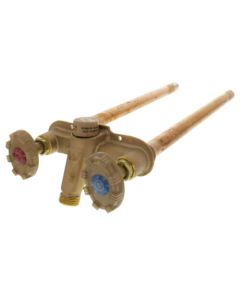 Model 22 14", 1/2" PEX Crimp Inlet Hot & Cold Anti-Siphon Wall Faucet w/ Metal Handle