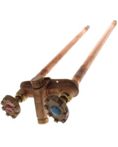 Model 22 18", 3/4" PEX Crimp Inlet Hot & Cold Anti-Siphon Wall Faucet w/ Metal Handle