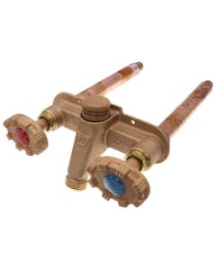 6" V22PX3 Horizontal Hot & Cold Anti-Siphon Wall Faucet w/ Metal Handle, 3/4" PEX Inlet