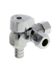 1/2" x 3/8" Compression 1/4 Turn Sharkbite Tee Stop (Lead Free)