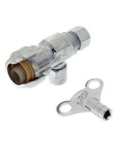 1/2" Sharkbite x 3/8" Compression Straight Loose Key Stop Valve (Lead Free)