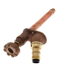 Model 30 10", 1/2" PEX Crimp Inlet Downward Pitch Anti-Siphon Wall Faucet w/ Metal Handle