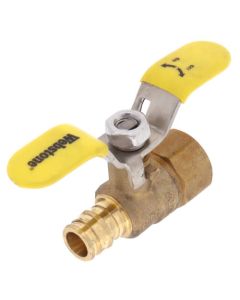 1/2" Expansion PEX x FNPT Full Flow Forged Brass Ball Valve w/ Wing T-Handle (Lead Free)