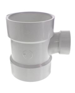 6" x 6" x 2" PVC DWV Sanitary Tee