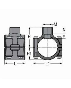 4" x 4" x 1" PVC Saddle Tee, Schedule 80