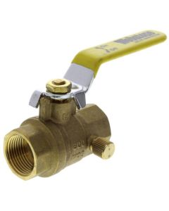 3/4" Threaded Full Port Forged Brass Ball Valve w/ Bleeder (Lead Free)