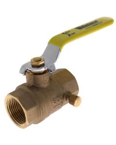 1" Threaded Full Port Forged Brass Ball Valve w/ Bleeder (Lead Free)