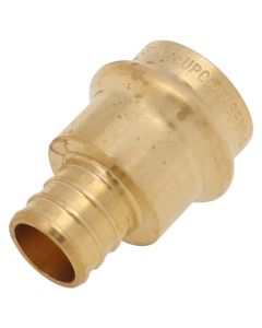 3/4" PEX Crimp x Copper Press Brass Adapter (Lead Free)