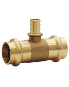 1-1/2" x 1-1/2" x 1/2" Press x Press x PEX Crimp Tee
