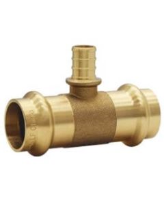 1-1/2" x 1-1/2" x 1" Press x Press x PEX Crimp Tee