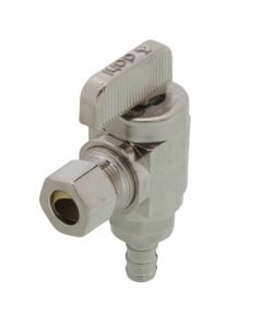 3/8" PureFlow PEX Crimp x 3/8" OD Compression Angle Stop, Lead Free (Chrome)