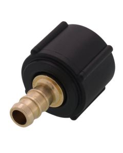 3/8" PureFlow PEX Crimp x 1/2" Lav Adapter, Zero Lead Brass (Plastic Nut)