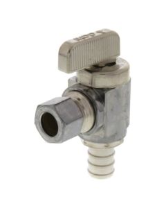 1/2" PureFlow PEX x 3/8" OD Compression Angle Stop Valve, No Lead
