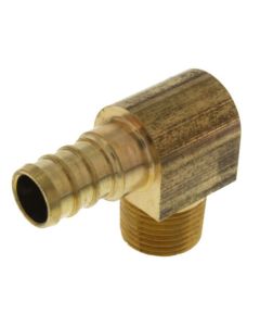 1/2" PureFlow PEX x 3/8" Male Threaded Brass Elbow (Lead Free)