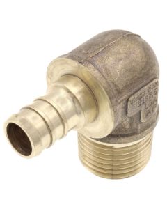 1/2" PureFlow PEX x 1/2" Male Threaded Brass Elbow (Lead Free)