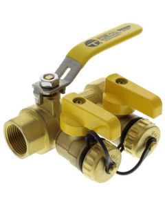 3/4" IPS Purge & Fill Full Port Forged Brass Ball Valve