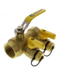1-1/4" IPS Purge & Fill Full Port Forged Brass Ball Valve