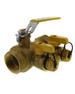 1-1/2" IPS Purge & Fill Full Port Forged Brass Ball Valve