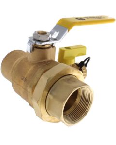 1-1/2" Threaded x 1-1/2" Sweat Pro-Pal Union Full Port Ball Valve w/ Hose Drain (Lead Free)