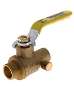 1/2" Sweat Full Port Forged Brass Ball Valve w/ Bleeder (Lead Free)
