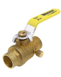 3/4" Sweat Full Port Forged Brass Ball Valve w/ Bleeder (Lead Free)