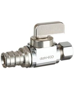 1/2" Expansion PEX x 3/8" OD Comp Straight Supply Stop Valve, Lead Free (Chrome Plated)