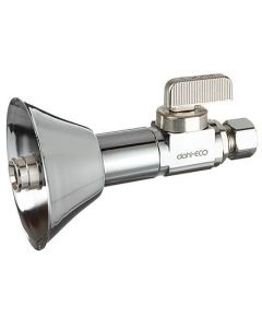 1/2" Expansion Pex x 3/8" OD  Compression Straight Finishing Valve w/ 7/8" OD Deep Bell Escutcheon, Lead Free