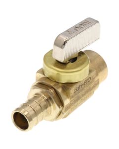 1/2" Female Solder x 1/2" Pex Crimp Straight Stop Valve, Lead Free (Brass)