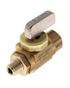 1/8" FIP x 1/8" MIP Straight Mini Ball Valve, Rough Brass (Lead Free)