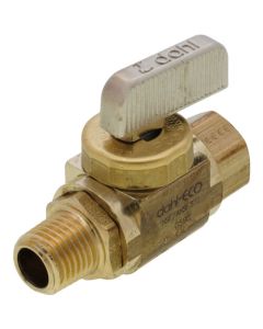 1/4" FIP x 1/4" MIP Straight Mini Ball Valve, Rough Brass (Lead Free)