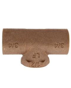 3/4" x 3/4" x 1/2" CxCxF Tee (Lead Free)