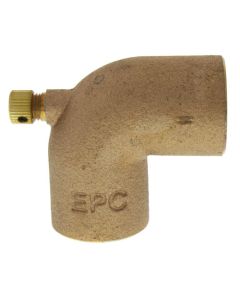 1" Cast Brass 90° Elbow w/ Drain (Lead Free)