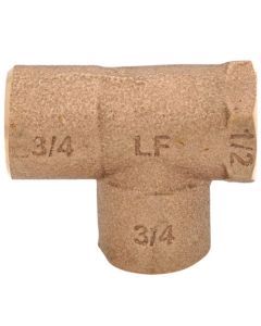 3/4" x 1/2" x 3/4" CxFxC Tee (Lead Free)