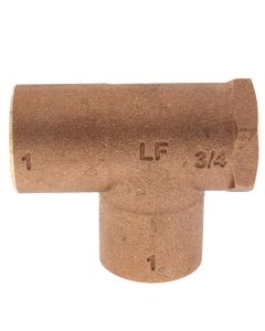 1" x 3/4" x 1" CxFxC Tee (Lead Free)