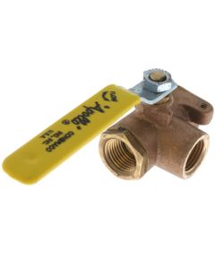 1/2" Standard Port, 3 Way Diversion Threaded Ball Valve (5.4 Cv)