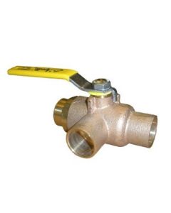 1/2" 3-Way Bronze Diversion Ball Valve