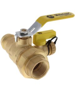 1" Pro-Pal Press Union Full Port Ball Valve w/ Hi-Flow Hose Drain & Reversible Handle (Lead Free)