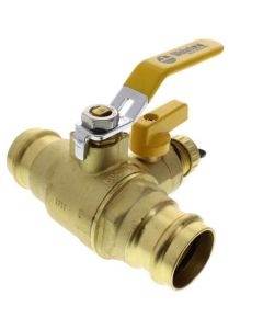1-1/4" Press Full Port Ball Valve w/ Drain & Reversible Handle