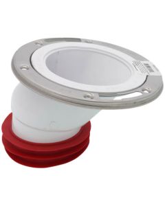 4" Inside Push Tite Offset Closet Flange w/ Stainless Steel Ring, Full Flush 1-1/2" Offset